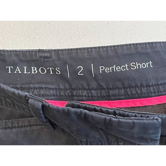 Talbots Women Perfect Shorts Bermuda Mid Rise Stretch JO3026 Cotton Black Size 2 - Picture 7 of 9